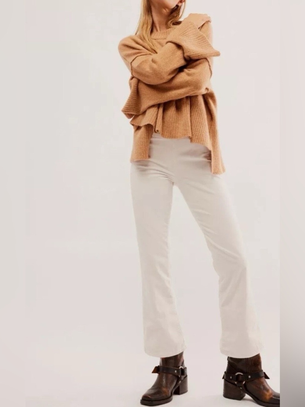 Free People In My Feelings Velvet Crop Slim Flare Pants - Large
